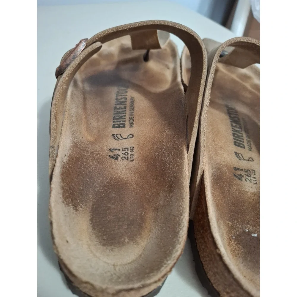 Birkenstock Womens Gizeh Tabacco Oiled Leather Thong Sandals Size 41‎ US 10